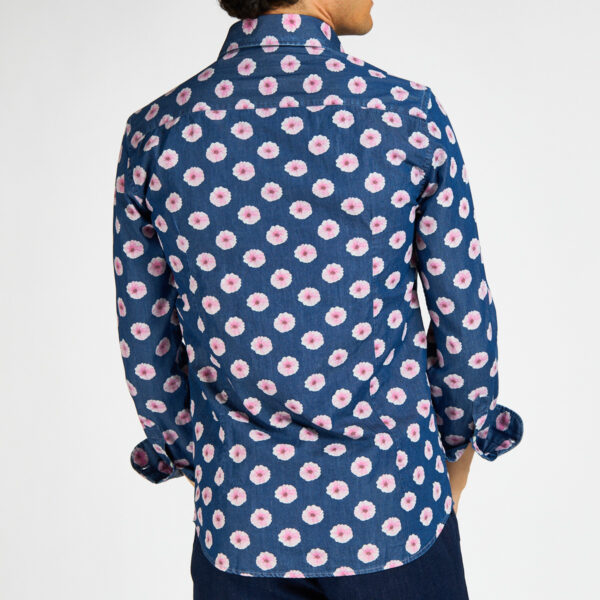 camicia denim stampa fiore Bastoncino