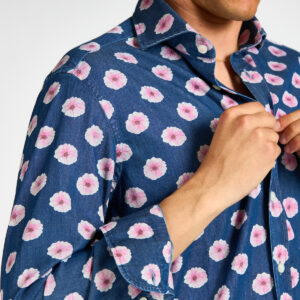 camicia denim stampa fiore Bastoncino