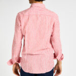 camicia lino rigata corallo Bastoncino
