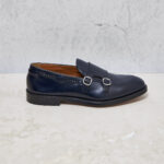 Mocassino Doucal's pelle doppia fibbia blu