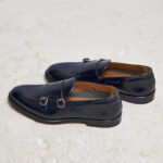 Mocassino Doucal's pelle doppia fibbia blu