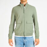 giubbino Duno verde salvia zip