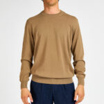 maglioncino girocollo manica lunga cotone kangra blu marrone