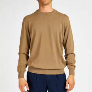 maglioncino girocollo manica lunga cotone kangra blu marrone
