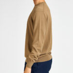 maglioncino girocollo manica lunga cotone kangra blu marrone