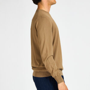 maglioncino girocollo manica lunga cotone kangra blu marrone