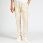 pantalone laccio devorè beige gessato