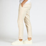 pantalone laccio devorè beige gessato