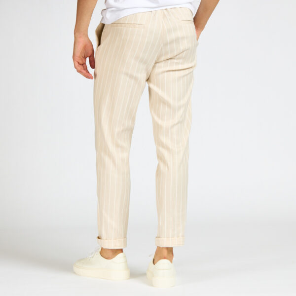 pantalone laccio devorè beige gessato