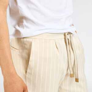 pantalone laccio devorè beige gessato