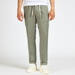 pantalone devorè laccio lino grigio