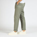 pantalone devorè laccio lino grigio