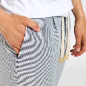pantalone devorè laccio rigato bianco blu