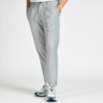 pantalone Devorè frescolana pences grigio beige verde