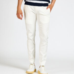 pantalone pt torino pence cotone modello dieci bianco beige