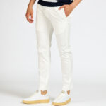 pantalone pt torino pence cotone modello dieci bianco beige