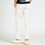 pantalone pt torino pence cotone modello dieci bianco beige