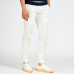 pantalone pt torino pence cotone modello dieci bianco beige