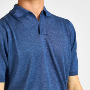 polo filippo de laurentiis lino blu beige