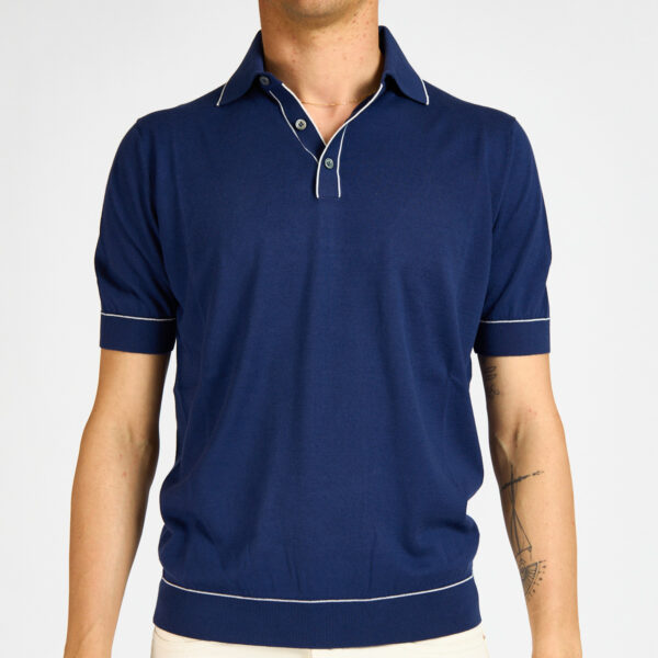 polo filo filippo de laurentiis blu indaco