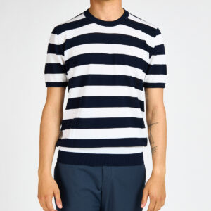 tshirt kangra filo rigata blu