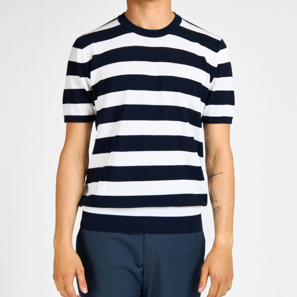 tshirt kangra filo rigata blu