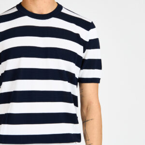 tshirt kangra filo rigata blu