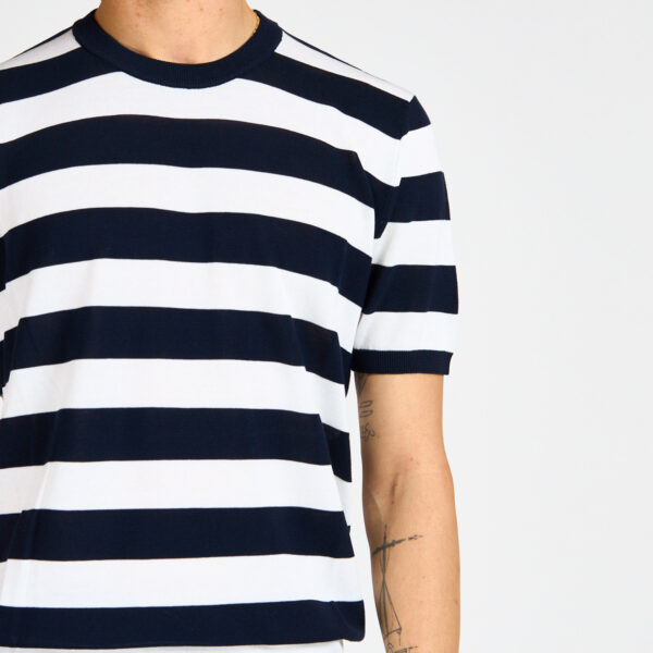 tshirt kangra filo rigata blu