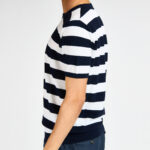 tshirt kangra filo rigata blu