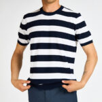 tshirt kangra filo rigata blu