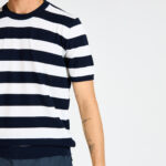 tshirt kangra filo rigata blu